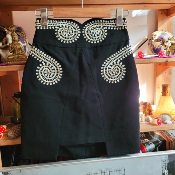 Sass & bide art vs science pearl black mini skirt - size 2 - Picture 1 of 9